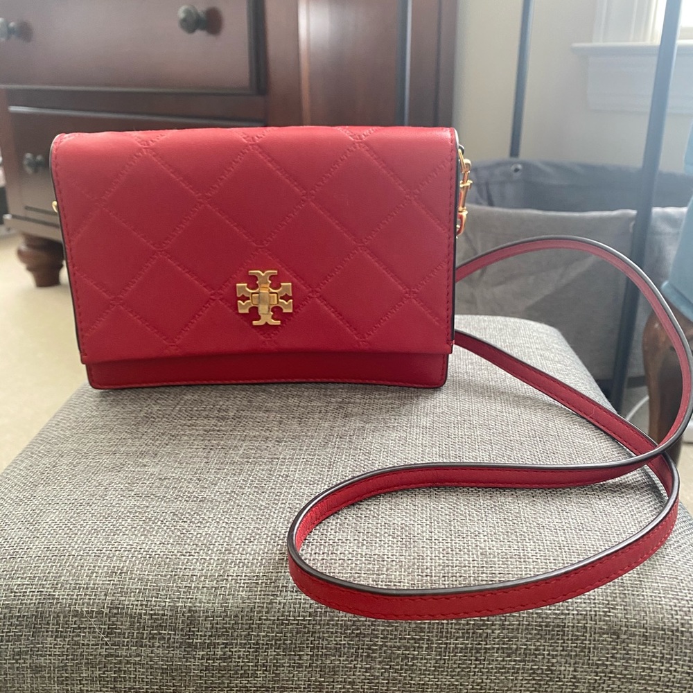 Tory Burch red crossbody/clutch!